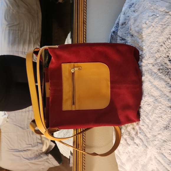 Mario Hernandez butterfly multi color leather/suede purse - Picture 3 of 7